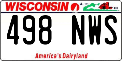 WI license plate 498NWS