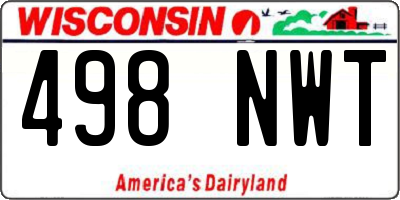 WI license plate 498NWT