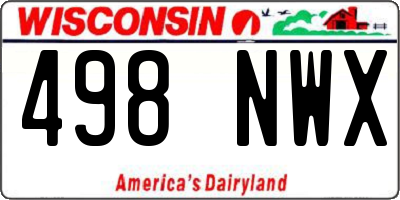 WI license plate 498NWX