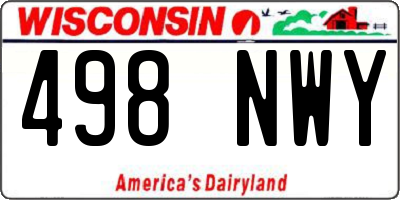 WI license plate 498NWY
