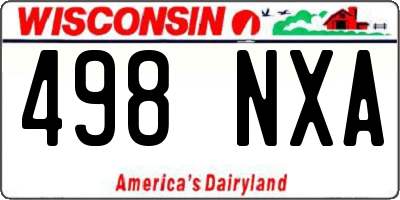WI license plate 498NXA
