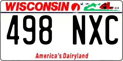 WI license plate 498NXC
