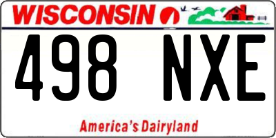 WI license plate 498NXE