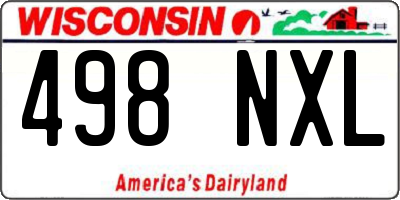 WI license plate 498NXL