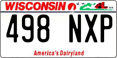 WI license plate 498NXP
