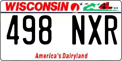 WI license plate 498NXR