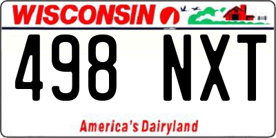 WI license plate 498NXT