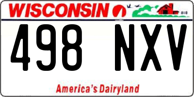 WI license plate 498NXV
