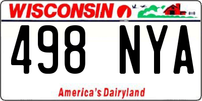 WI license plate 498NYA