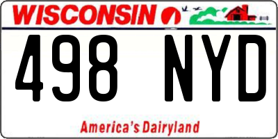 WI license plate 498NYD