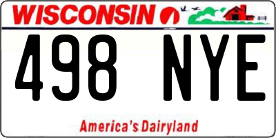 WI license plate 498NYE