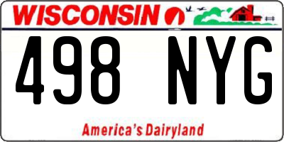 WI license plate 498NYG
