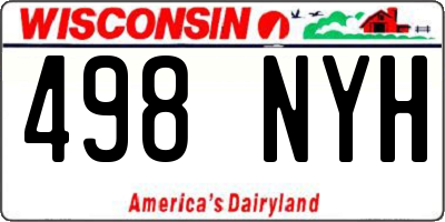 WI license plate 498NYH