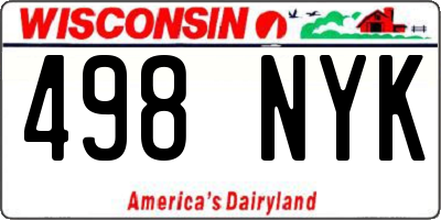 WI license plate 498NYK