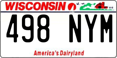 WI license plate 498NYM