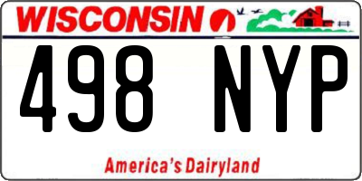 WI license plate 498NYP