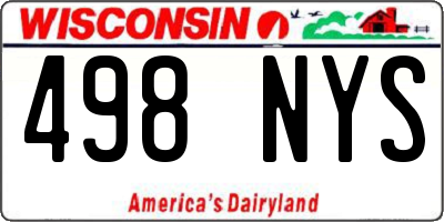 WI license plate 498NYS