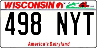 WI license plate 498NYT