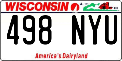 WI license plate 498NYU