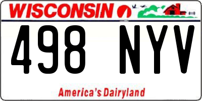 WI license plate 498NYV