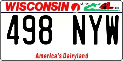 WI license plate 498NYW