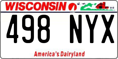 WI license plate 498NYX