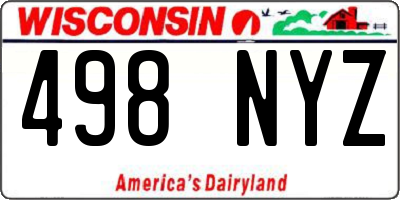 WI license plate 498NYZ