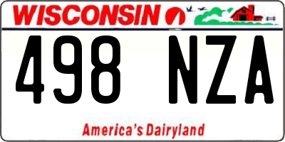 WI license plate 498NZA