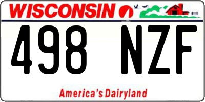 WI license plate 498NZF