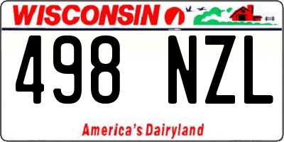 WI license plate 498NZL