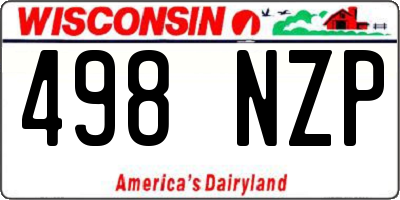 WI license plate 498NZP