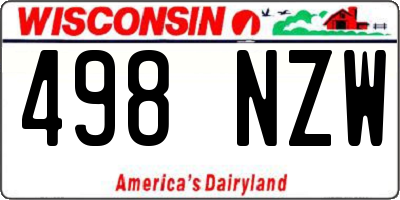 WI license plate 498NZW