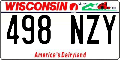 WI license plate 498NZY