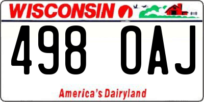 WI license plate 498OAJ