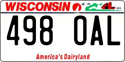 WI license plate 498OAL