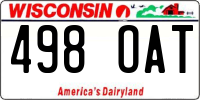 WI license plate 498OAT