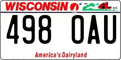 WI license plate 498OAU