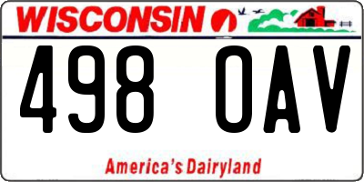 WI license plate 498OAV