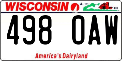 WI license plate 498OAW