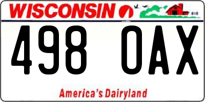 WI license plate 498OAX