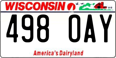 WI license plate 498OAY