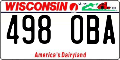 WI license plate 498OBA