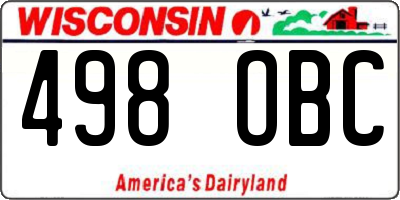WI license plate 498OBC
