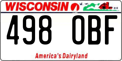 WI license plate 498OBF