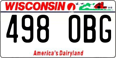 WI license plate 498OBG