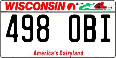 WI license plate 498OBI