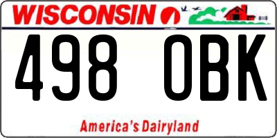 WI license plate 498OBK