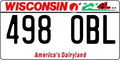 WI license plate 498OBL