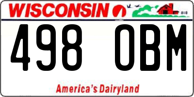 WI license plate 498OBM
