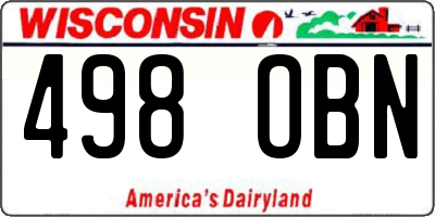 WI license plate 498OBN
